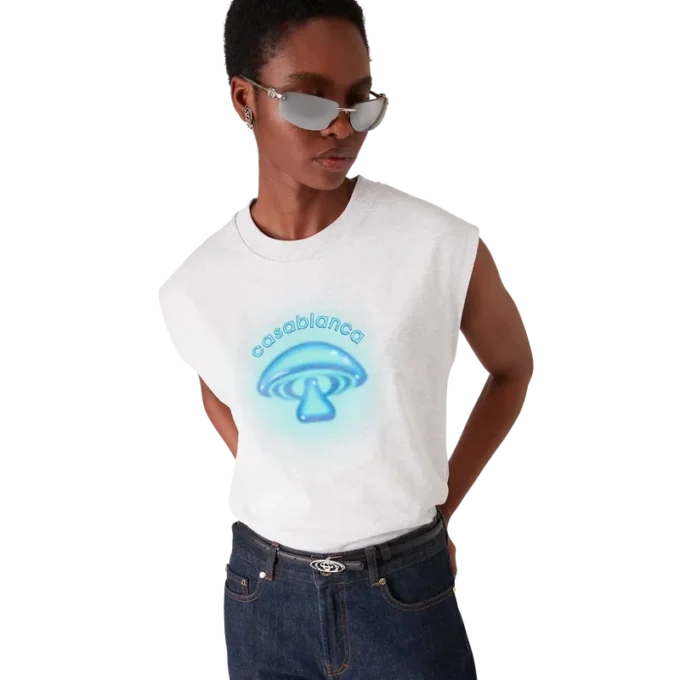 Airbrush Mushroom ermeløs T-skjorte