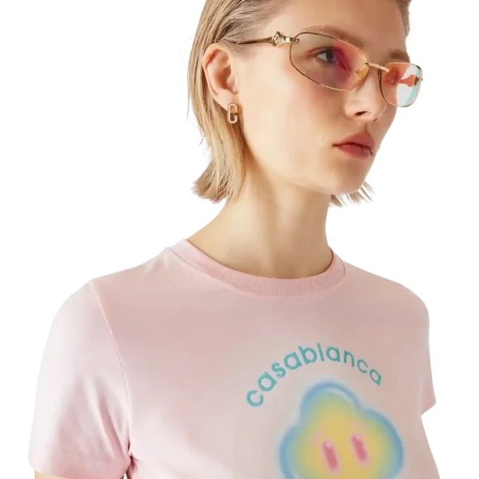 Airbrush Smiley-Shorts med kort erme og tettsittende passform