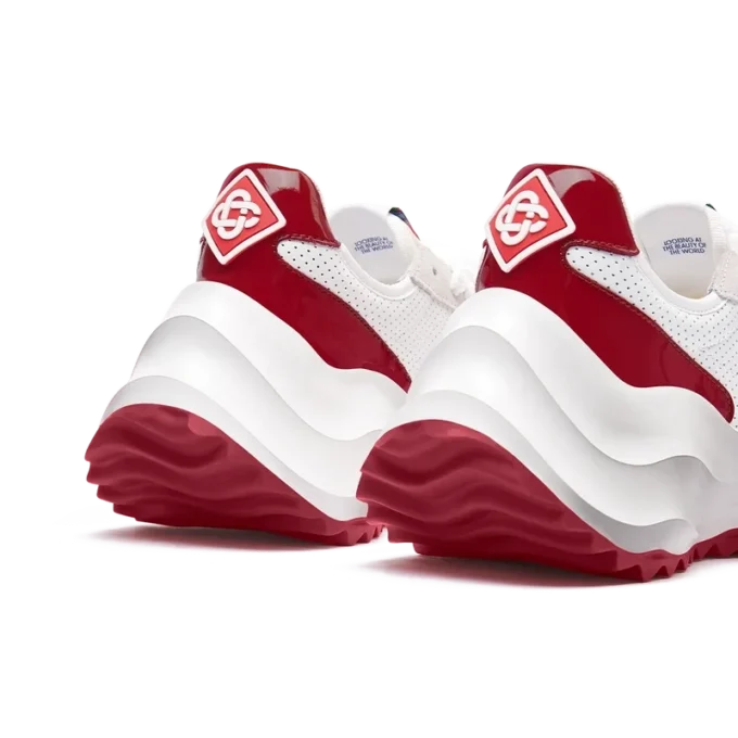 Atlantis hvit og haute rød sneaker for kvinner