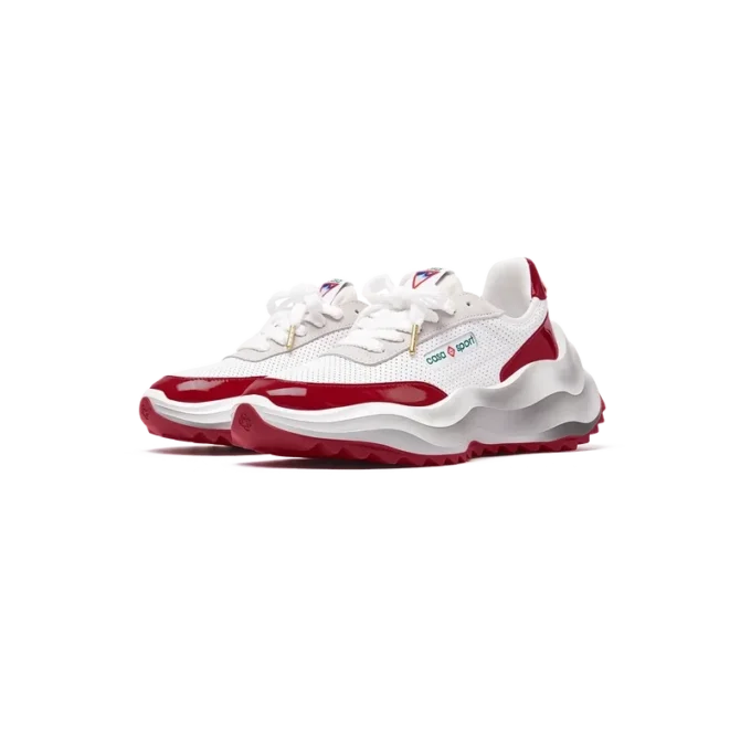 Atlantis hvit og haute rød sneaker for kvinner