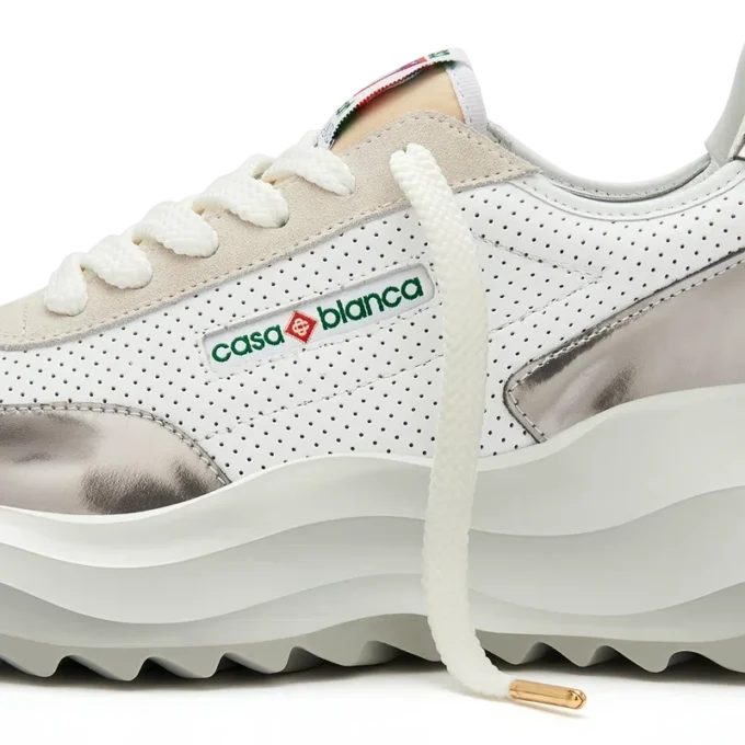 Atlantis hvite og kromfargede sneakers for kvinner Atlantis hvite og kromfargede sneakers for kvinner