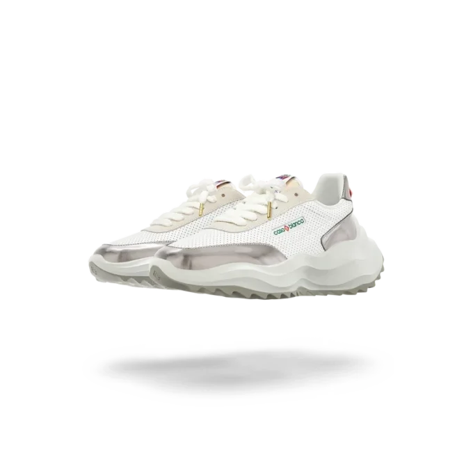 Atlantis hvite og kromfargede sneakers for kvinner Atlantis hvite og kromfargede sneakers for kvinner