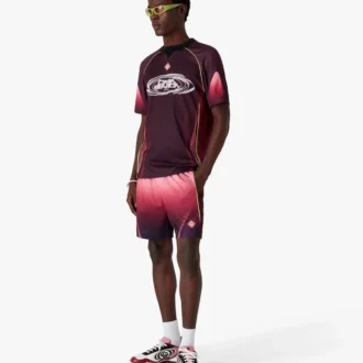 Aubergine-fotballtrøye med kort erme og fargegradient