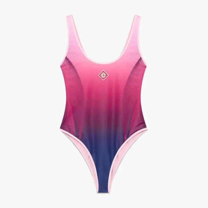 Auberginefarget badedrakt med fargegradient