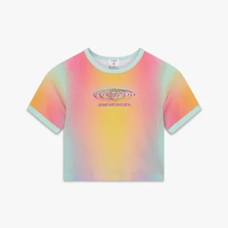 Baby-T-skjorte med kort erme og glassgradient-trykk