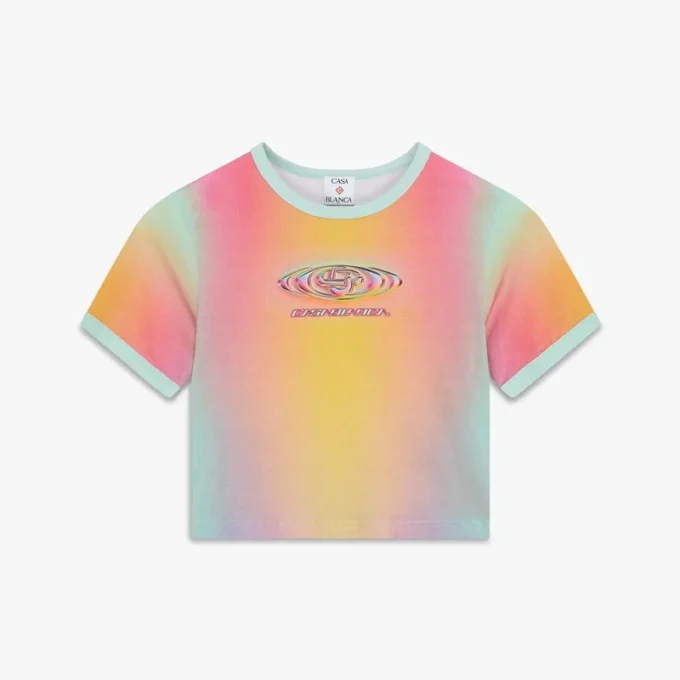 Baby-T-skjorte med kort erme og glassgradient-trykk