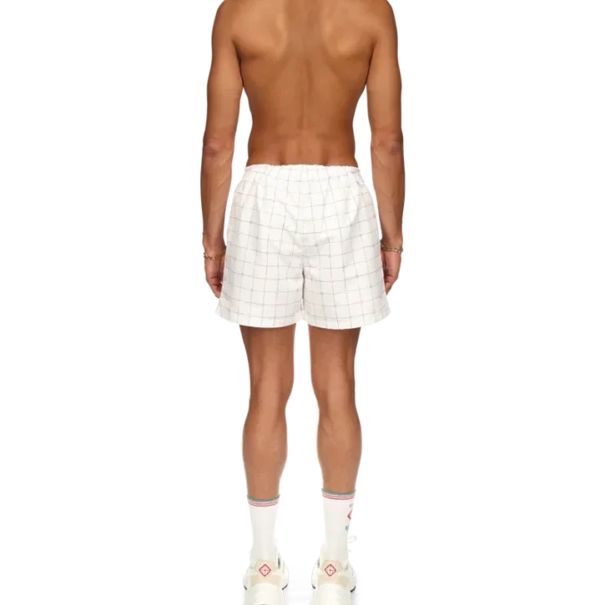 Badehose med tennisrutemønster