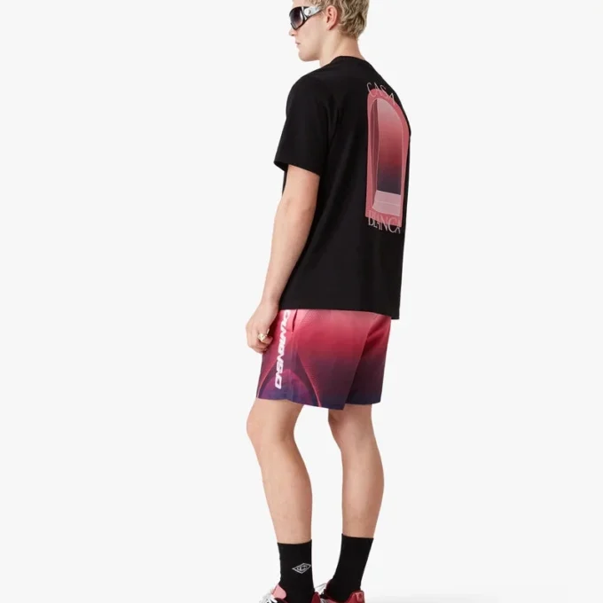 Badeshorts med auberginefarget gradienttrykk