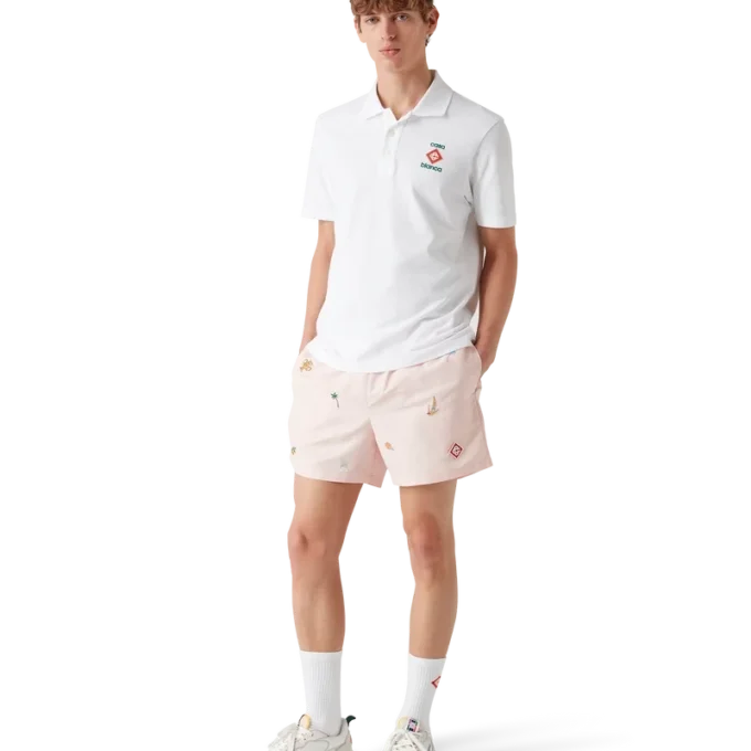 Badeshorts med brodert motiv