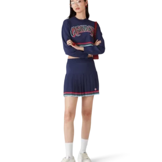 Baseball-plissert skjørt