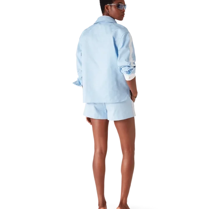 Blå langermet skjorte med monogram