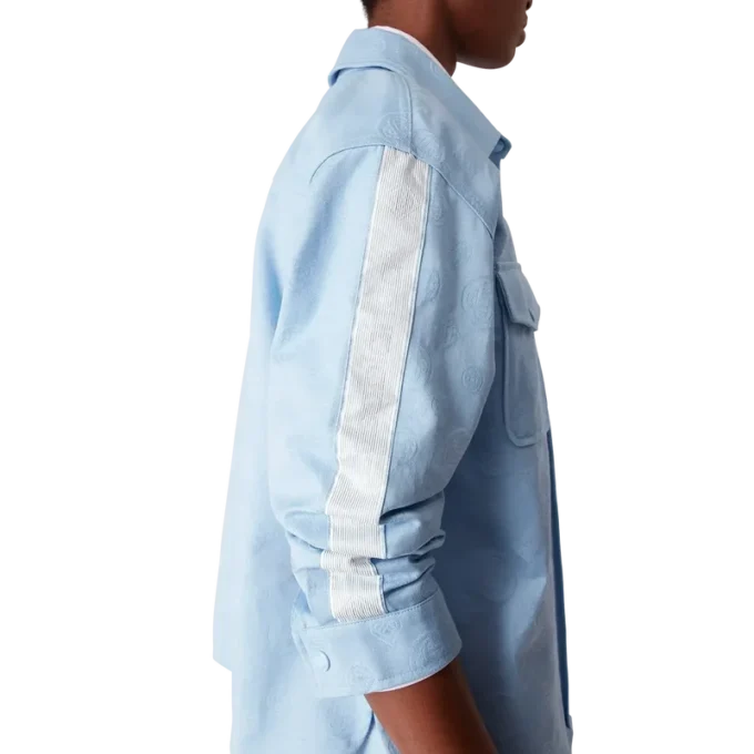 Blå langermet skjorte med monogram