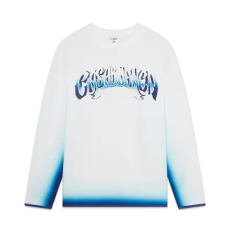 Blå langermet T-skjorte