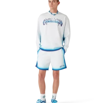 Blå langermet T-skjorte