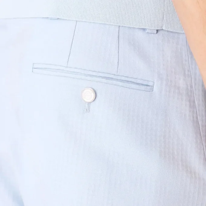 Blå skreddersydde jacquardbukser med Monogram