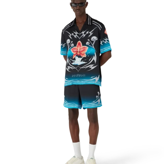 Blades kortærmede skjorter i silkesatin