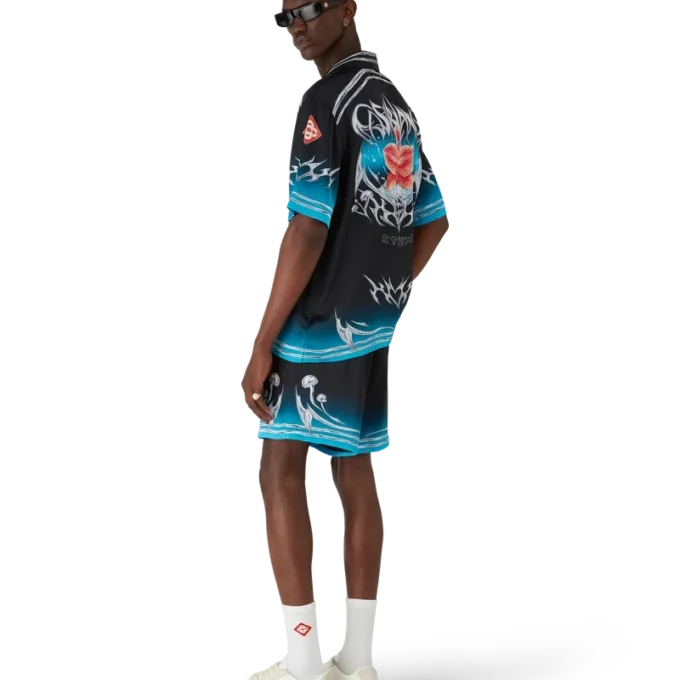 Blades kortærmede skjorter i silkesatin