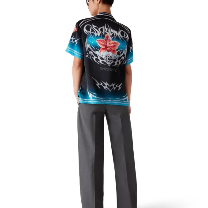 Blades kortærmede skjorter i silkesatin