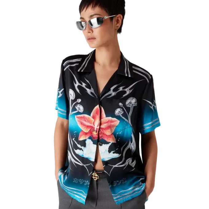 Blades kortærmede skjorter i silkesatin