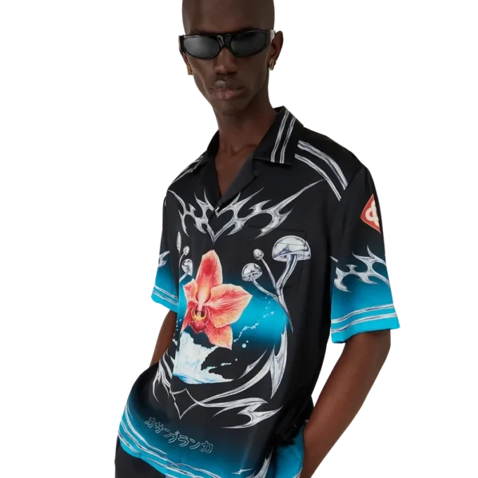 Blades kortærmede skjorter i silkesatin