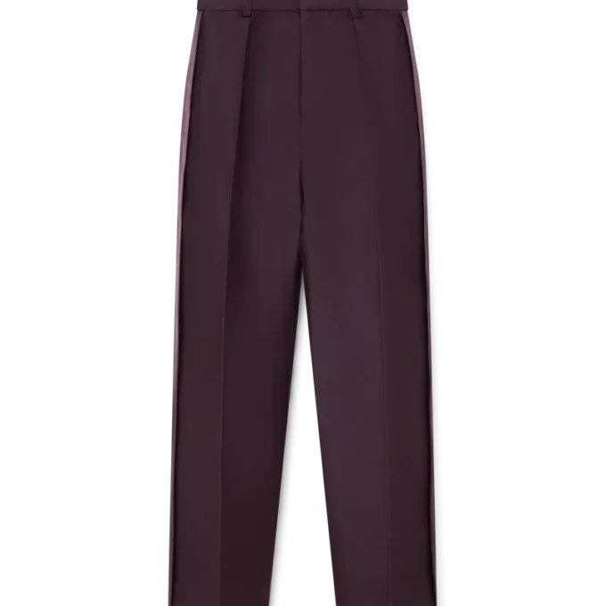 Blend skreddersydde bukser i ull og silke med sidestripe