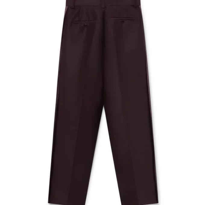 Blend skreddersydde bukser i ull og silke med sidestripe