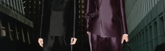 Blend skreddersydde bukser i ull og silke med sidestripe