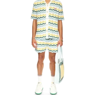 Bølgete bouclé-Shorts