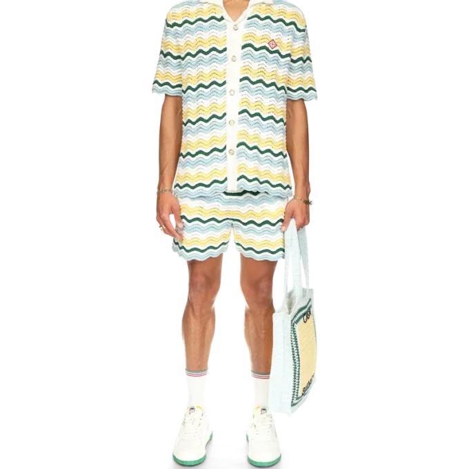 Bølgete bouclé-Shorts