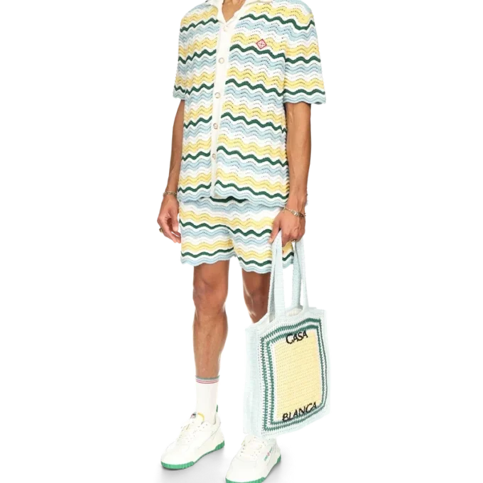 Bølgete bouclé-Shorts