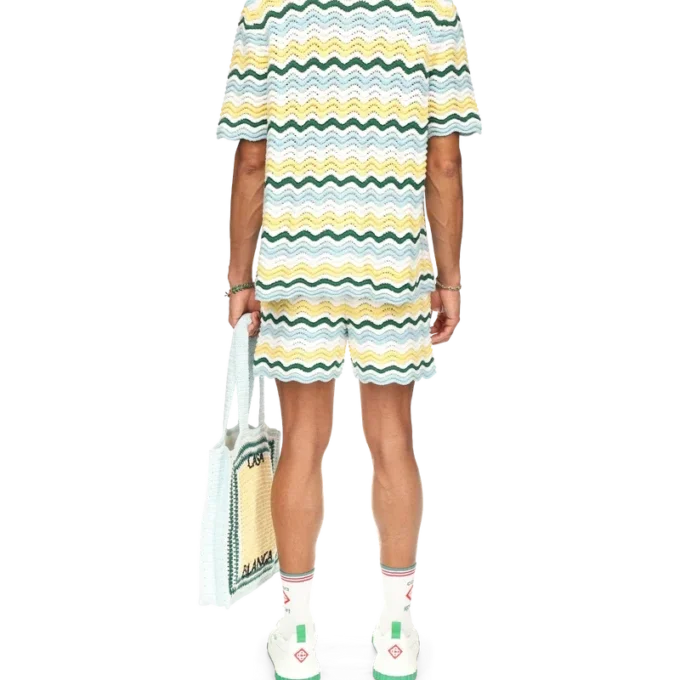 Bølgete bouclé-Shorts