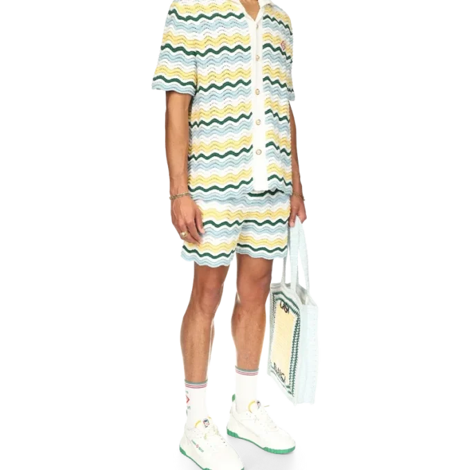 Bølgete bouclé-Shorts