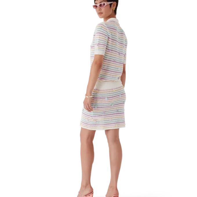 Blomsterstripet bomullskrokéskjørt