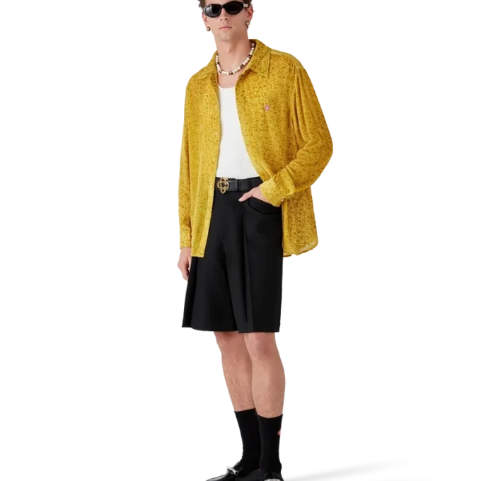 Blomstret Devora-silkeskjorte