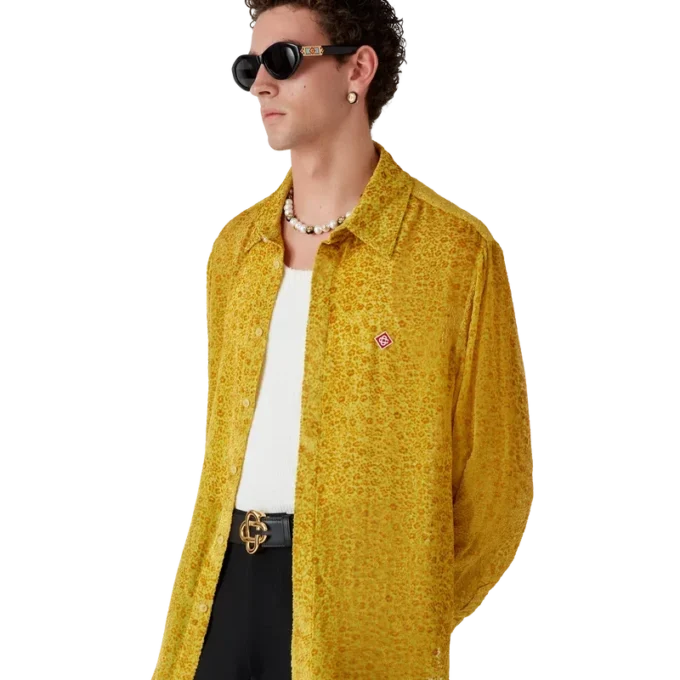 Blomstret Devora-silkeskjorte