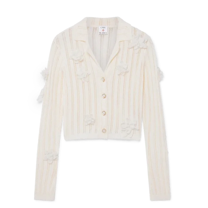 Blomstret skjorte i blonder