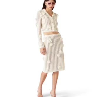 Blomstret skjorte i blonder