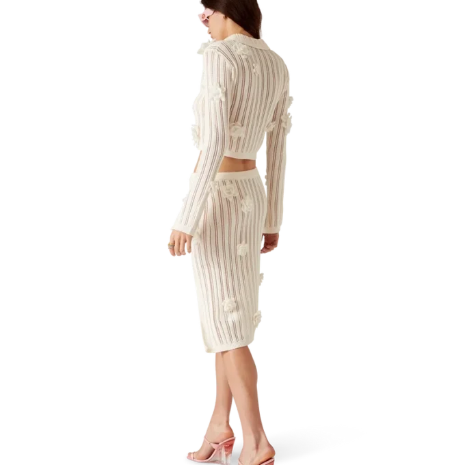 Blomstret skjorte i blonder