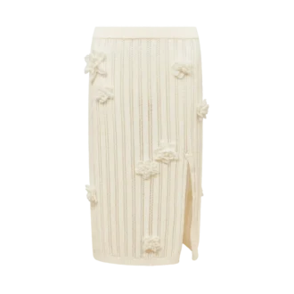 Blomstret strikket skjørt