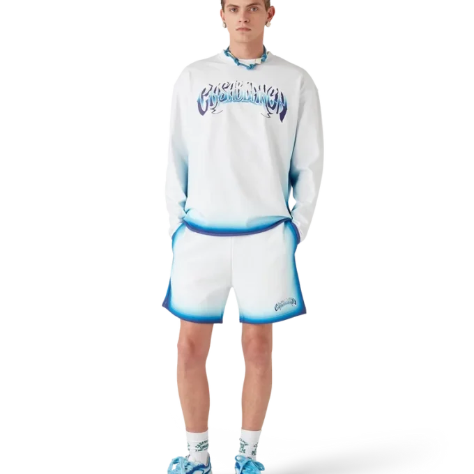 Blått knutet halskjede