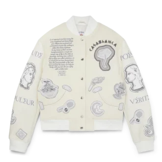 Bomberjakke i chenille-patchwork