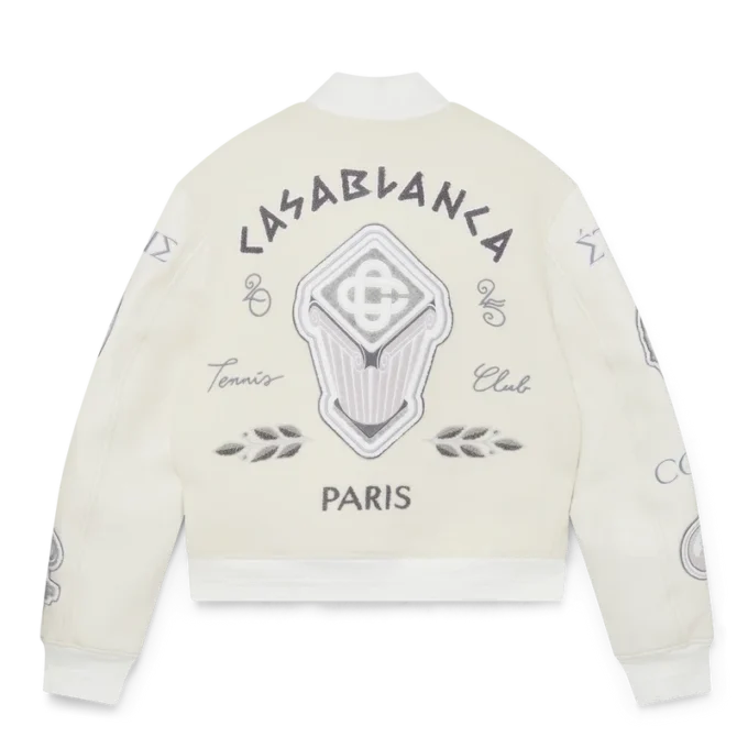 Bomberjakke i chenille-patchwork