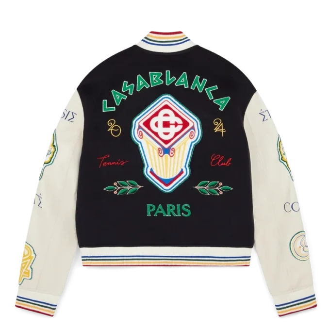 Bomberjakke i chenille-patchwork