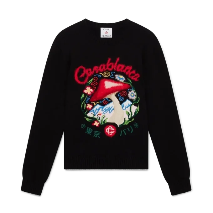 Bomullsbroderet soppgenser