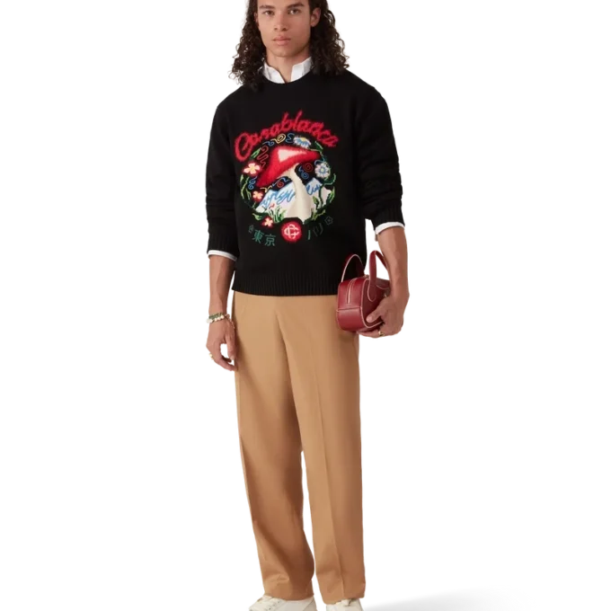 Bomullsbroderet soppgenser