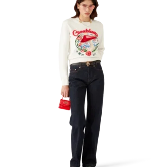 Bomullsbroderet soppgenser