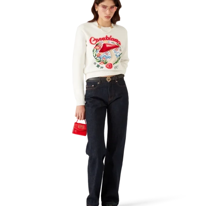 Bomullsbroderet soppgenser