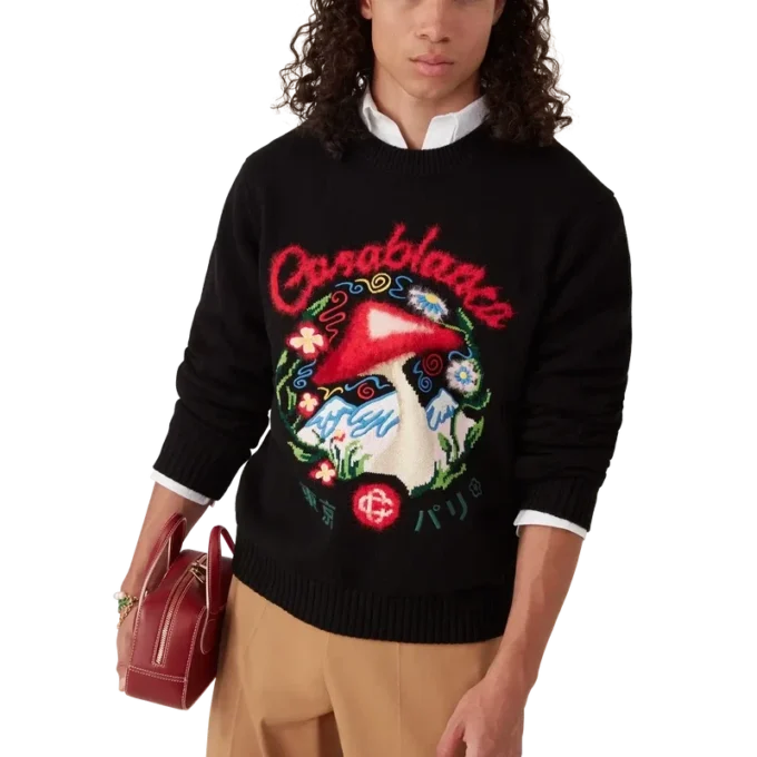 Bomullsbroderet soppgenser