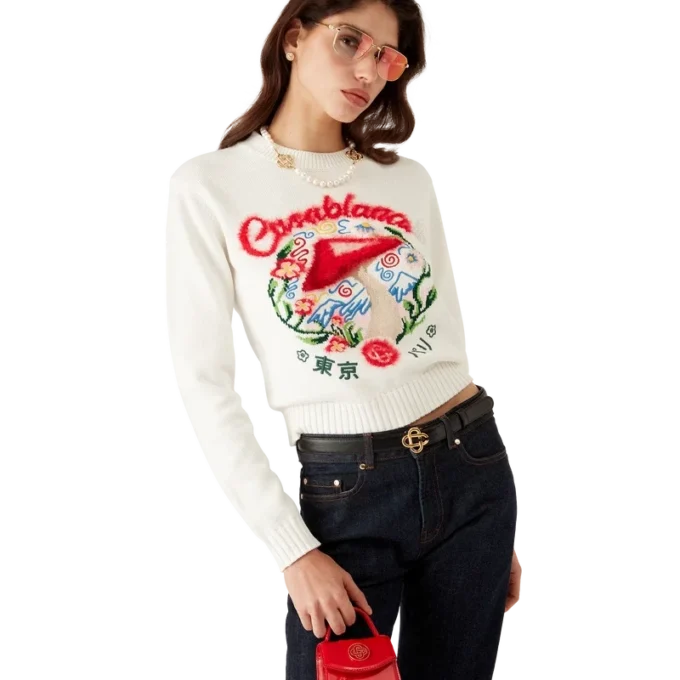 Bomullsbroderet soppgenser