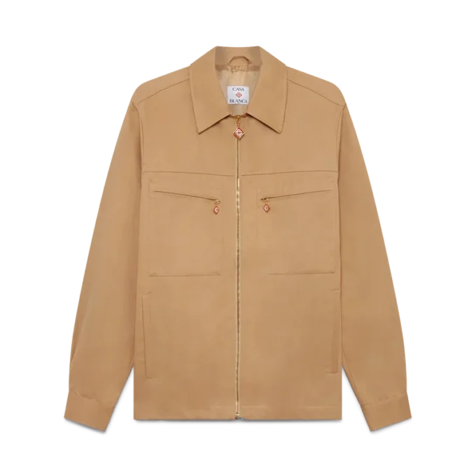 Bomullsjakke med glidelås